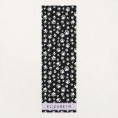 Paw Pattern, Dog Paws, Black and White, Jouw naam Yogamat (Voorkant)