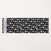 Paw Pattern, Dog Paws, Black and White, Jouw naam Yogamat (Voorkant (horizontaal))