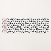 Paw Pattern, Dog Paws, Black and White, Jouw naam Yogamat (Voorkant (horizontaal))