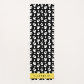 Paw Pattern, Dog Paws, Black and White, Jouw naam Yogamat (Voorkant)