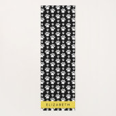 Paw Pattern, Dog Paws, Black and White, Jouw naam Yogamat (Achterkant)