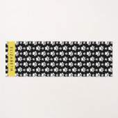 Paw Pattern, Dog Paws, Black and White, Jouw naam Yogamat (Voorkant (horizontaal))