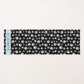 Paw Pattern, Dog Paws, Black and White, Jouw naam Yogamat (Voorkant (horizontaal))