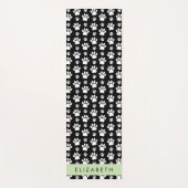 Paw Pattern, Dog Paws, Black and White, Jouw naam Yogamat (Voorkant)