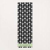 Paw Pattern, Dog Paws, Black and White, Jouw naam Yogamat (Achterkant)