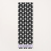 Paw Pattern, Dog Paws, Black and White, Jouw naam Yogamat (Voorkant)