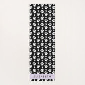 Paw Pattern, Dog Paws, Black and White, Jouw naam Yogamat (Achterkant)