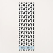 Paw Pattern, Dog Paws, Black and White, Jouw naam Yogamat (Voorkant)