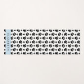 Paw Pattern, Dog Paws, Black and White, Jouw naam Yogamat (Voorkant (horizontaal))