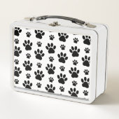 Paw Pattern, Dog Paws, Paw Prints, Black and White (Voorkant)