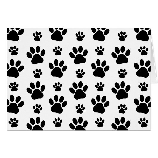 Paw Pattern, Dog Paws, Paw Prints, Black and White (Voorkant Horizontaal)