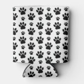 Paw Pattern, Dog Paws, Paw Prints, Black and White Blikjeskoeler (Voorkant)