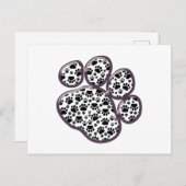 Paw Pattern, Dog Paws, Paw Prints, Black and White Briefkaart (Voorkant / Achterkant)