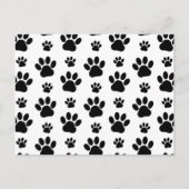 Paw Pattern, Dog Paws, Paw Prints, Black and White Briefkaart (Voorkant)