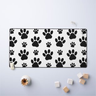 Paw Pattern, Dog Paws, Paw Prints, Black and White Bureaumat