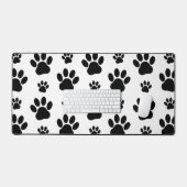 Paw Pattern, Dog Paws, Paw Prints, Black and White Bureaumat (Keyboard & Muis)