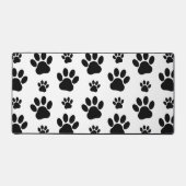 Paw Pattern, Dog Paws, Paw Prints, Black and White Bureaumat (Voorkant)