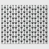 Paw Pattern, Dog Paws, Paw Prints, Black and White Cadeaupapier (Vlak)