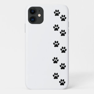 Paw Pattern, Dog Paws, Paw Prints, Black and White iPhone 11 Hoesje