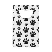 Paw Pattern, Dog Paws, Paw Prints, Black and White Creditkaart Flessenopener (Voorkant)