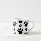 Paw Pattern, Dog Paws, Paw Prints, Black and White Espresso Kop (Rechts)