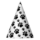 Paw Pattern, Dog Paws, Paw Prints, Black and White Feesthoedjes (Links)