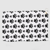 Paw Pattern, Dog Paws, Paw Prints, Black and White Golfhanddoek (Horizontaal)