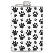 Paw Pattern, Dog Paws, Paw Prints, Black and White Heupfles (Voorkant)