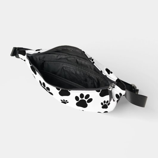 Paw Pattern, Dog Paws, Paw Prints, Black and White Heuptasje (Open)