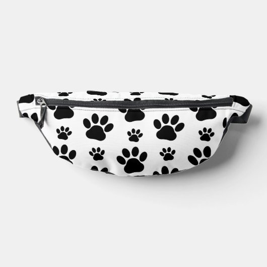 Paw Pattern, Dog Paws, Paw Prints, Black and White Heuptasje (Liggend)
