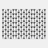 Paw Pattern, Dog Paws, Paw Prints, Black and White Inpakpapier Vel (Voorkant 3)