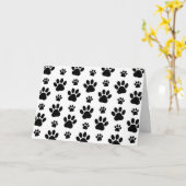 Paw Pattern, Dog Paws, Paw Prints, Black and White Kaart (Gele Bloem)