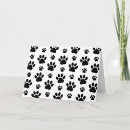 Paw Pattern, Dog Paws, Paw Prints, Black and White Kaart