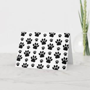 Paw Pattern, Dog Paws, Paw Prints, Black and White Kaart