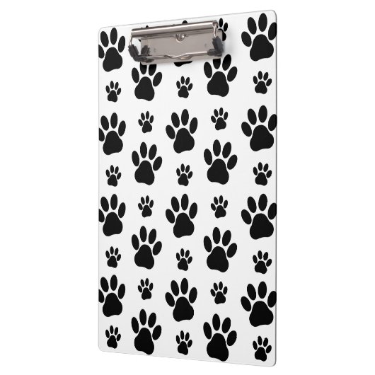 Paw Pattern, Dog Paws, Paw Prints, Black and White Klembord (Links)