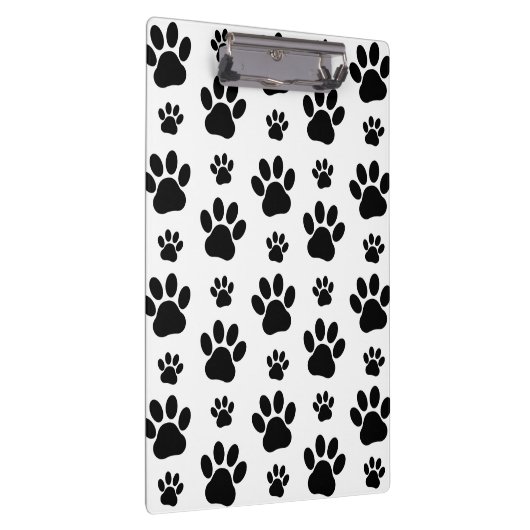 Paw Pattern, Dog Paws, Paw Prints, Black and White Klembord (Rechts)