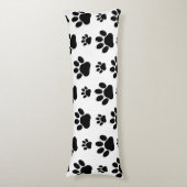 Paw Pattern, Dog Paws, Paw Prints, Black and White Lichaamskussen (Voorkant Verticaal)