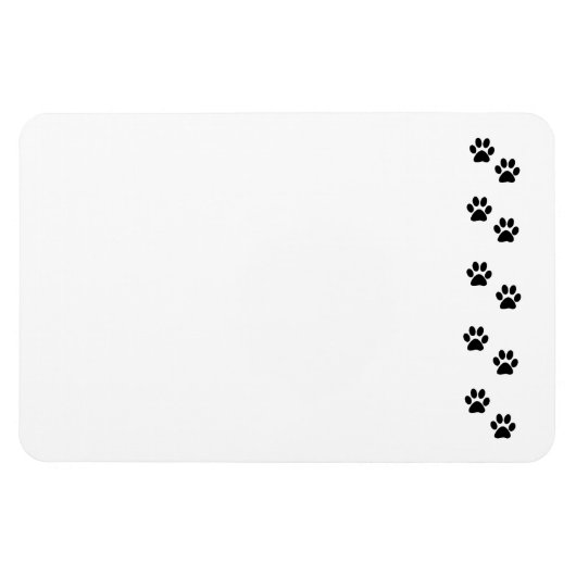Paw Pattern, Dog Paws, Paw Prints, Black and White Magneet (Horizontaal)