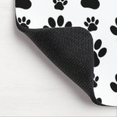Paw Pattern, Dog Paws, Paw Prints, Black and White Muismat (Hoek)
