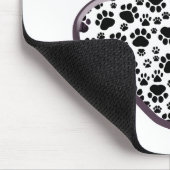 Paw Pattern, Dog Paws, Paw Prints, Black and White Muismat (Hoek)