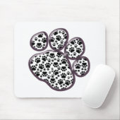 Paw Pattern, Dog Paws, Paw Prints, Black and White Muismat (Met muis)