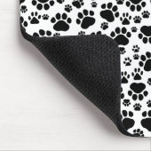 Paw Pattern, Dog Paws, Paw Prints, Black and White Muismat (Hoek)