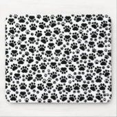 Paw Pattern, Dog Paws, Paw Prints, Black and White Muismat (Voorkant)