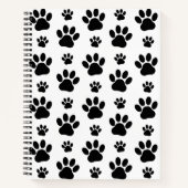 Paw Pattern, Dog Paws, Paw Prints, Black and White Notitieboek (Voorkant)