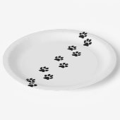 Paw Pattern, Dog Paws, Paw Prints, Black and White Papieren Bordje (Gekanteld)