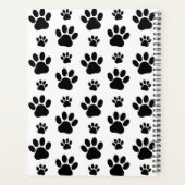 Paw Pattern, Dog Paws, Paw Prints, Black and White Planner (Achterkant)