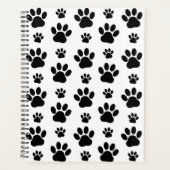 Paw Pattern, Dog Paws, Paw Prints, Black and White Planner (Voorkant)