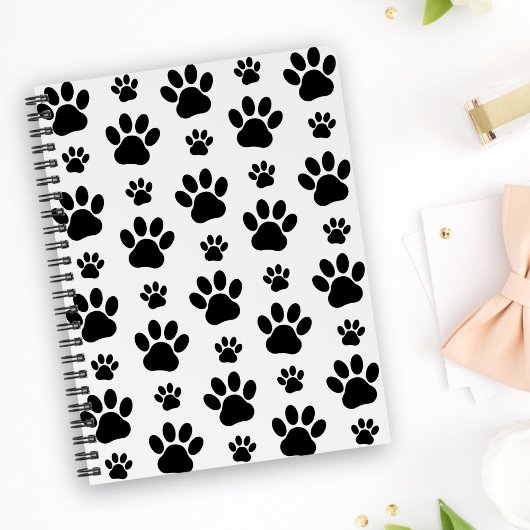 Paw Pattern, Dog Paws, Paw Prints, Black and White Planner