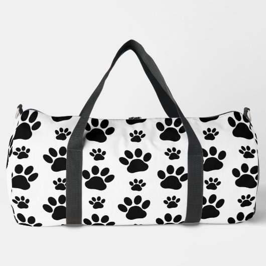 Paw Pattern, Dog Paws, Paw Prints, Black and White Plunjezak (Voorkant)