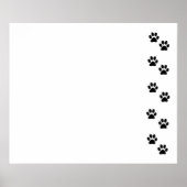 Paw Pattern, Dog Paws, Paw Prints, Black and White Poster (Voorkant)